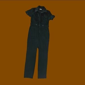 Good American Black Denim Jumpsuit
